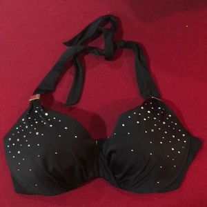 Black reinstoned Victoria secret bathing suit top